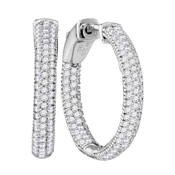 white gold hoop diamond earrings