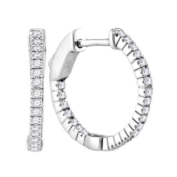 white gold hoop diamond earrings