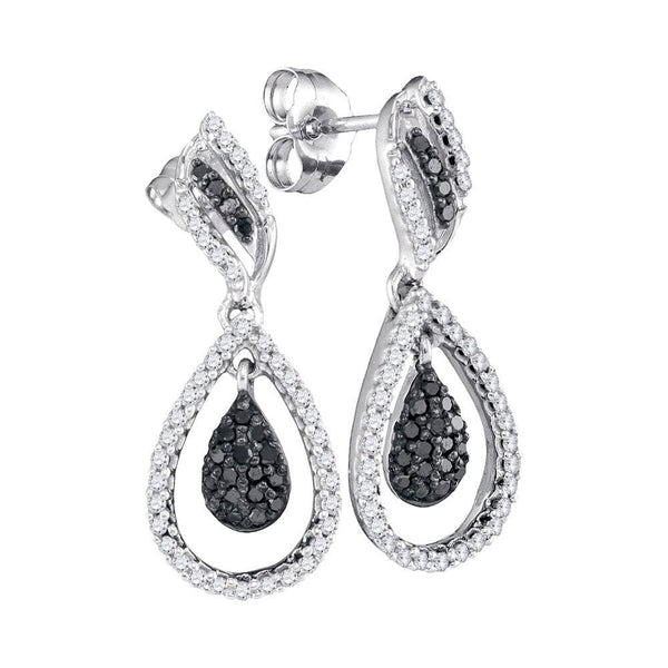 Black Diamond Teardrop Earrings