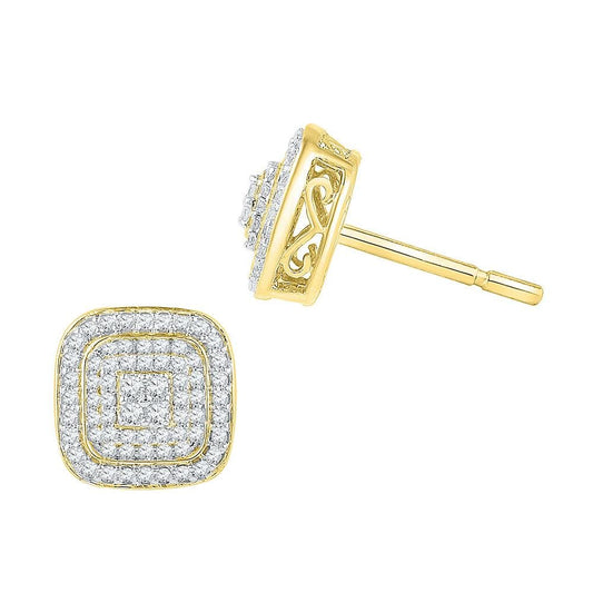 Square gold stud Earrings