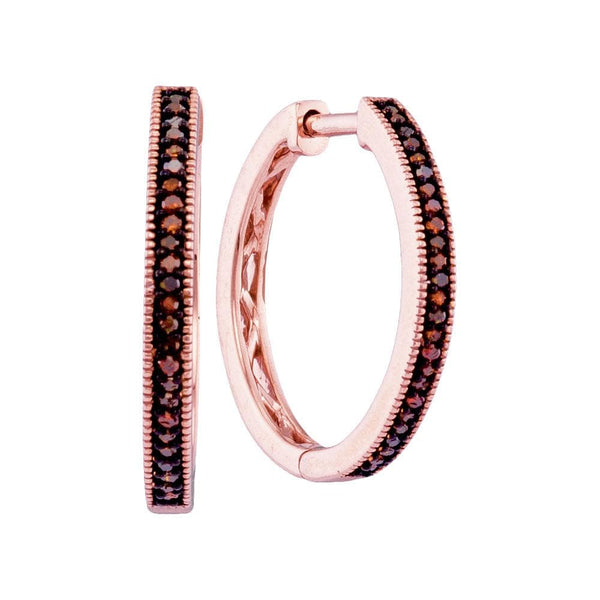 Rose Gold Diamond Hoop Earrings