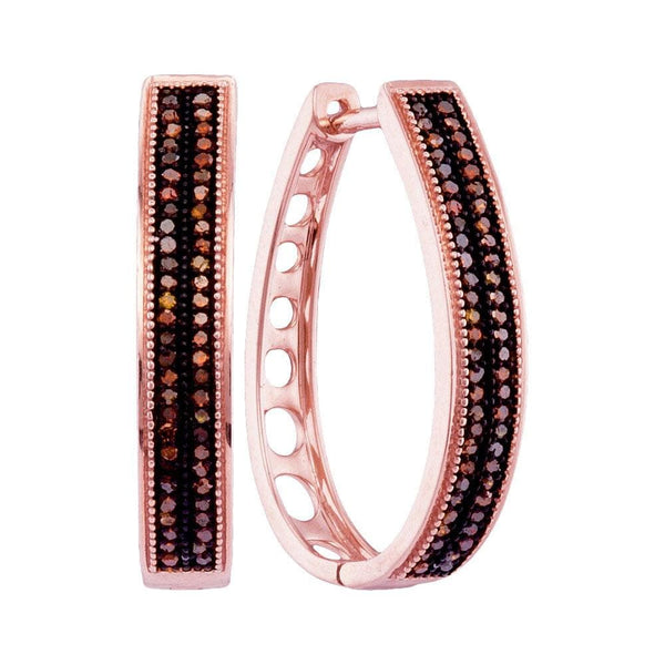 rose Gold Diamond hoop Earrings