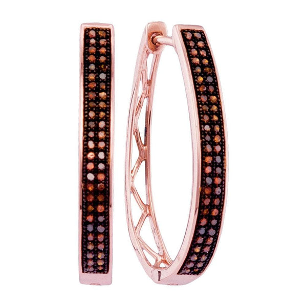 Rose Gold Diamond Hoop Earrings