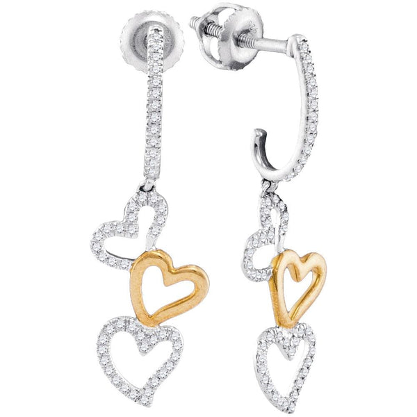 Diamond Heart Dangle Earrings