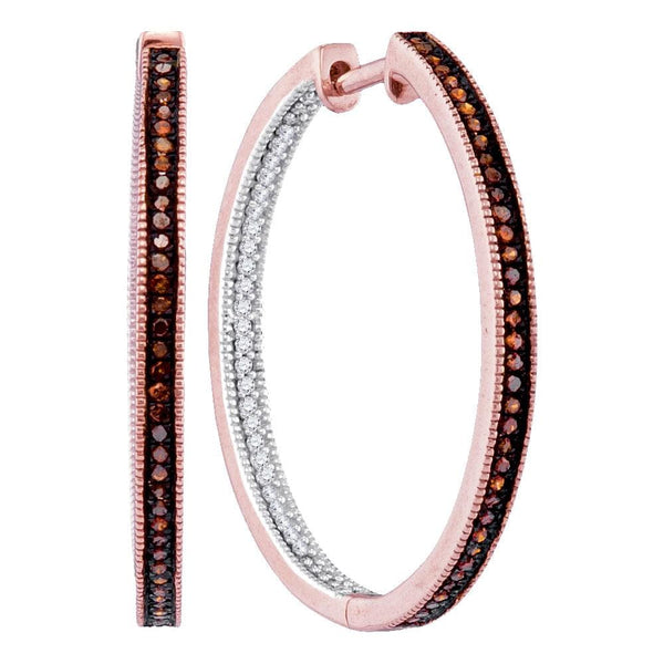 rose Gold Diamond hoop Earrings