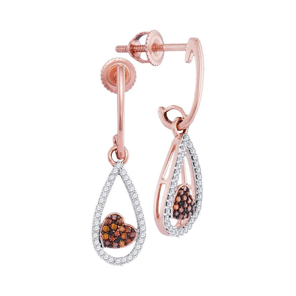 Diamond Heart Dangle Earrings