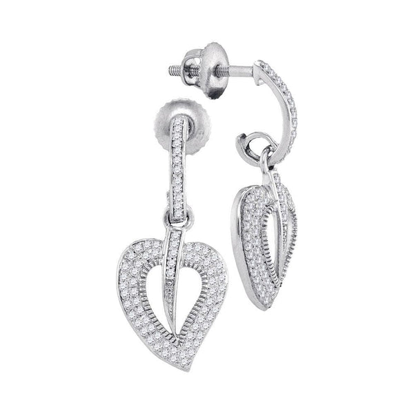 Diamond Heart Dangle Earrings