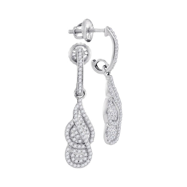 White Gold Diamond Dangle Earrings