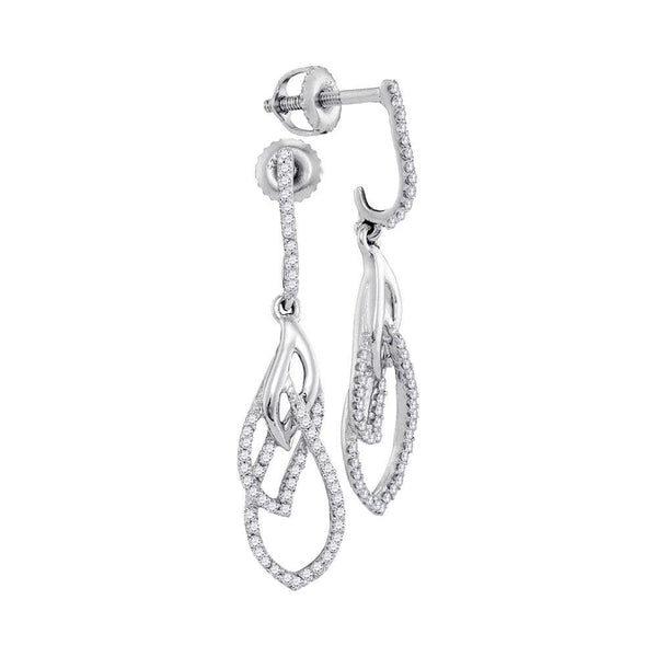 white gold diamond dangle earrings