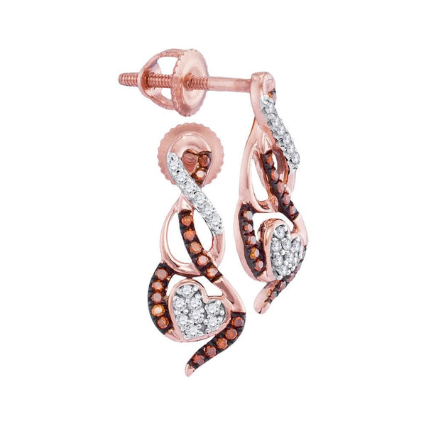 Rose Gold Diamond Heart Earrings