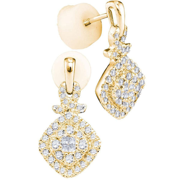 Princess Diamond  Dangle Earrings