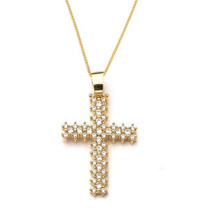 gold cross pendant necklace