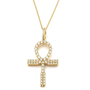 gold cross pendant necklace