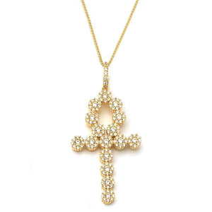 gold cross pendant necklace