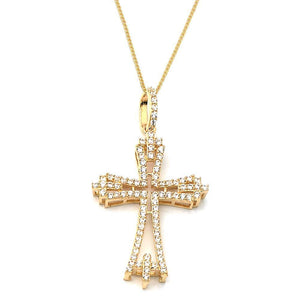 gold cross pendant necklace