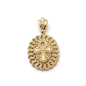 gold cross pendant necklace