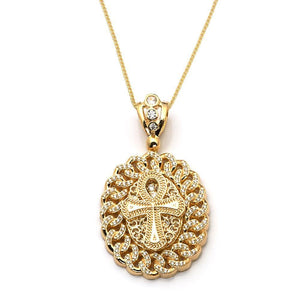 gold cross pendant necklace