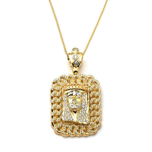 gold jesus face pendant