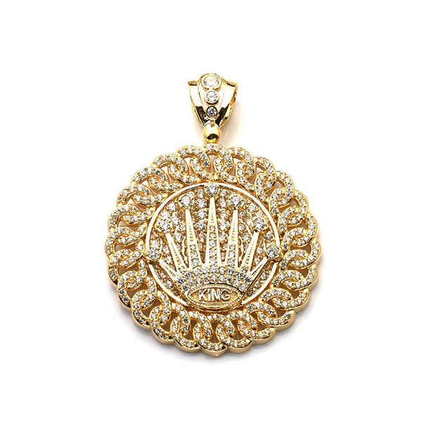 gold king crown pendant