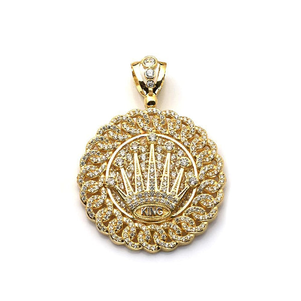 gold king crown pendant