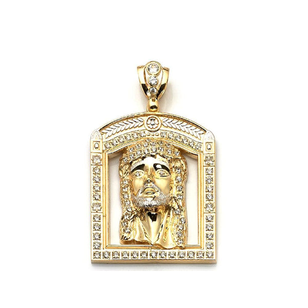 gold jesus face pendant