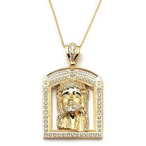 gold jesus face pendant