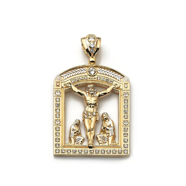 gold religious pendant necklace