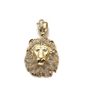 gold lion head pendant