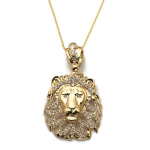 gold lion head pendant