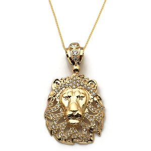 gold lion head pendant