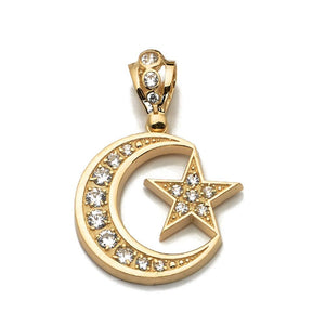 gold moon and star pendant