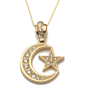 gold moon and star pendant