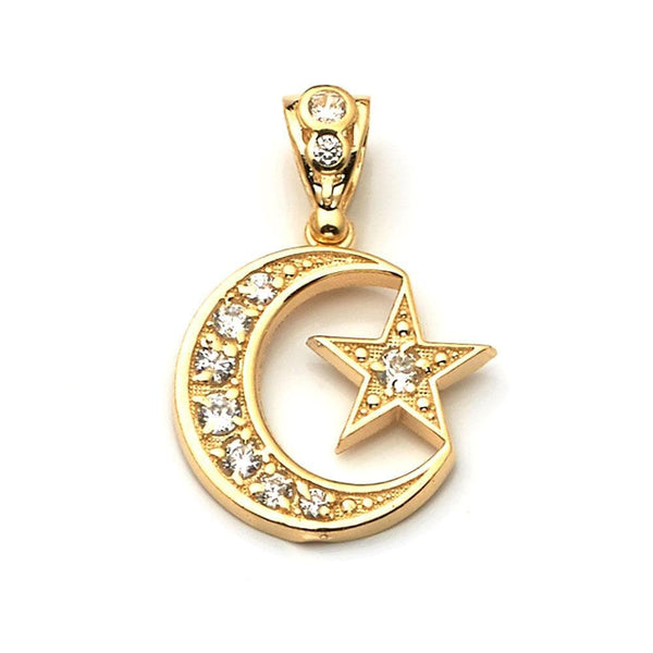 gold moon and star pendant