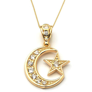 gold moon and star pendant