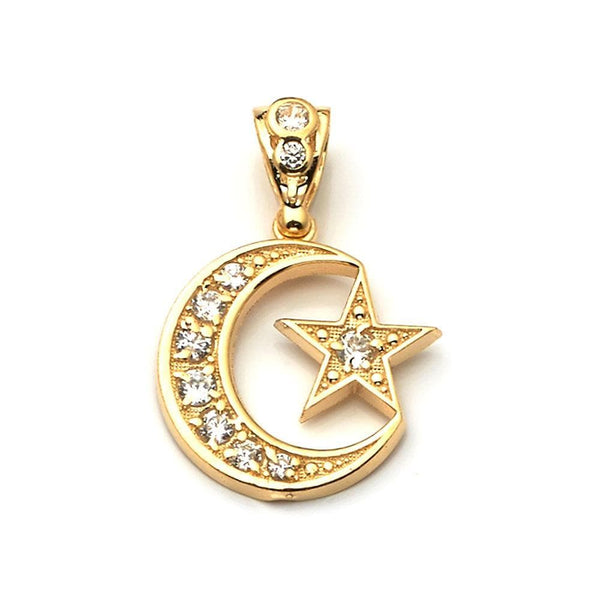 gold moon and star pendant