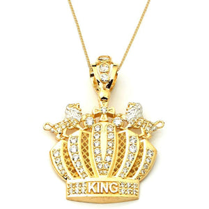 gold crown pendant necklace