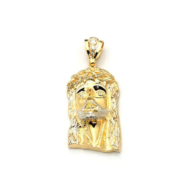 gold jesus face pendant