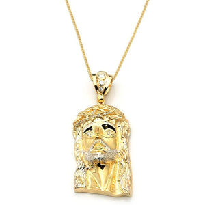 gold jesus face pendant