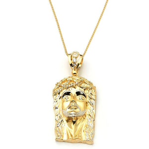 gold jesus face pendant