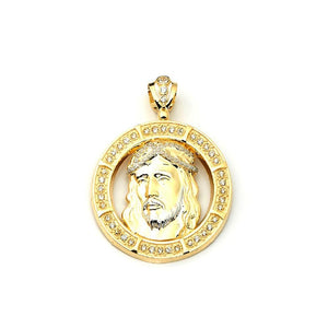 gold jesus face pendant