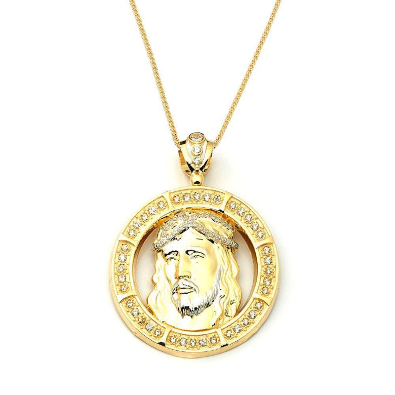 10K Yellow Gold Jesus Face Round Fashion Pendant – Jawa Jewelers