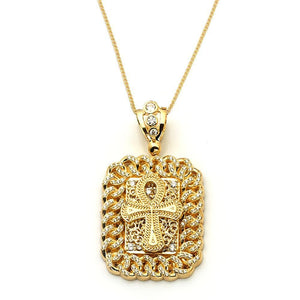 gold cross pendant necklace