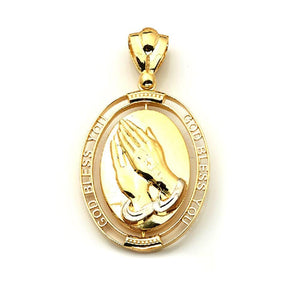 gold praying hands pendant