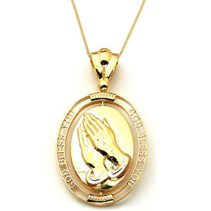 gold praying hands pendant