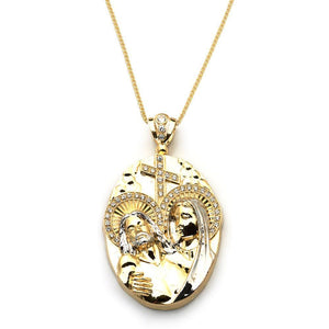 gold religious pendant necklace