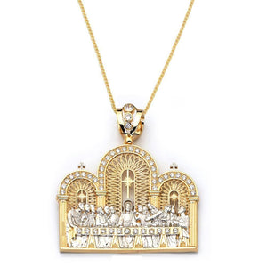 gold religious pendant necklace