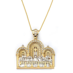 gold religious pendant necklace