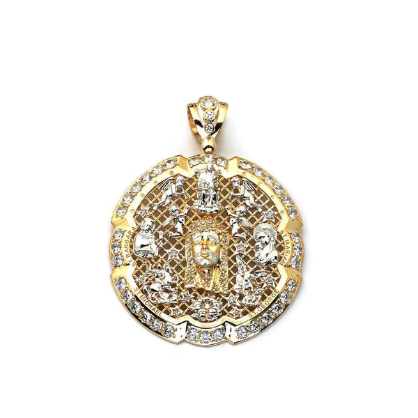 gold jesus face pendant