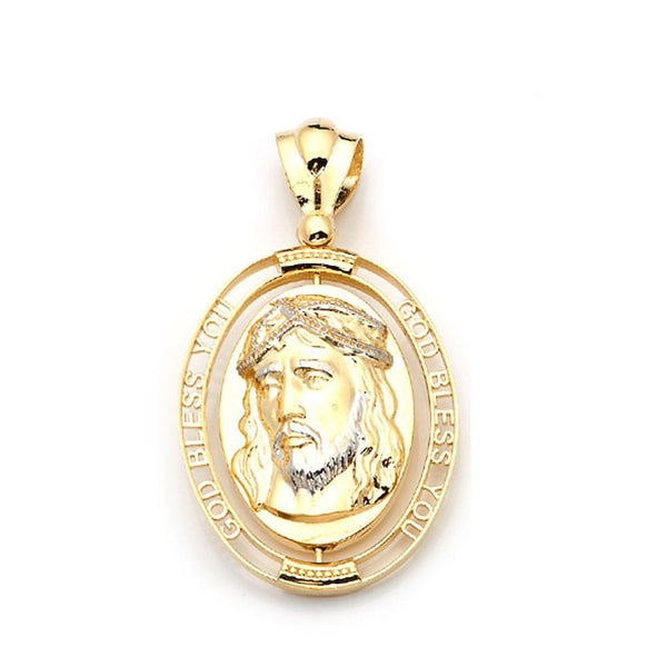 gold jesus face pendant