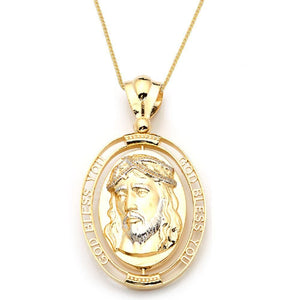 gold jesus face pendant